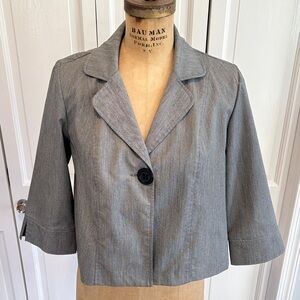 Studio Gray Cropped Single-Button Blazer Jacket